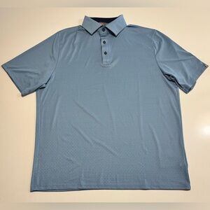 KJUS Savin Structure Golf Polo Shirt Mens Size Large Blue Patriot Country Club